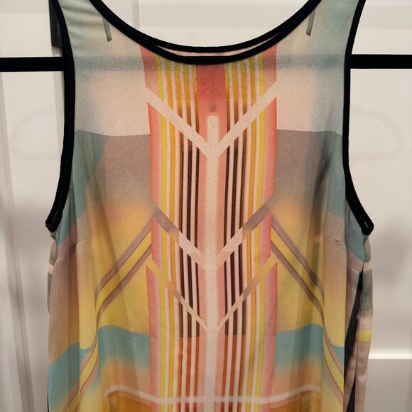 Clover Canyon Printed Sleeveless Split Back Top, XSmall - Picture 2 of 8